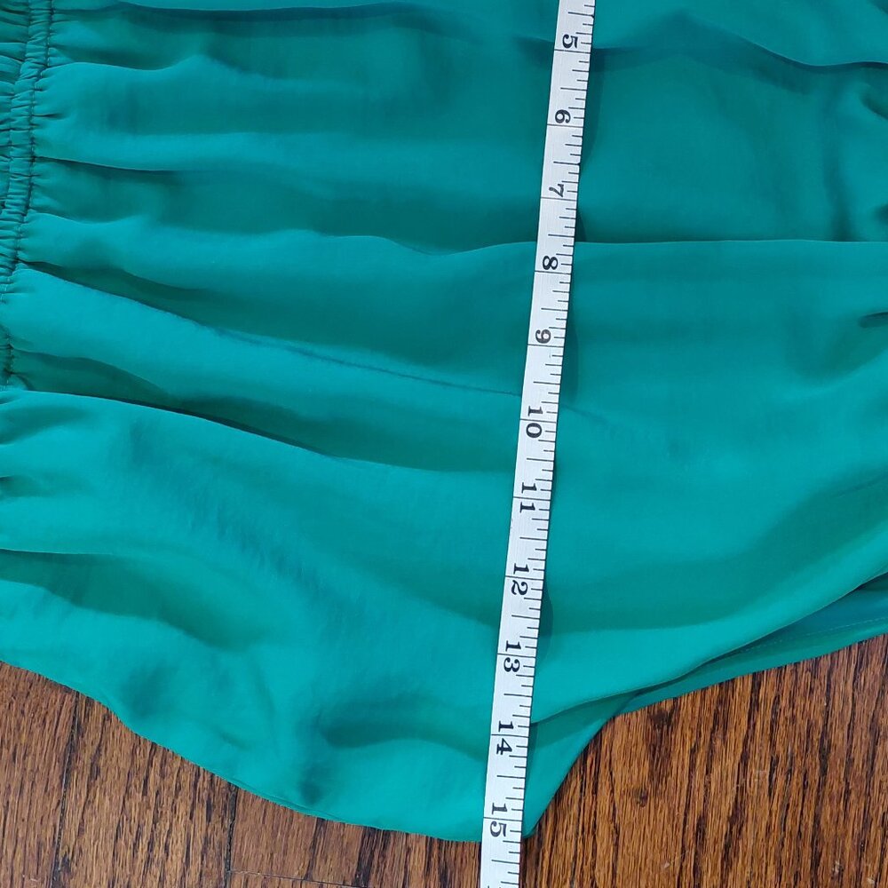Banana Republic Size 2 Colorblock Elegant Emerald Green Formal Patio Dress - Picture 12 of 17